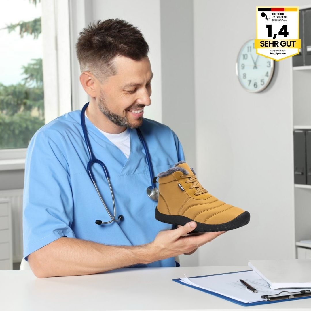 OrthoWarm - cushioned barefoot shoes, water-repellent and pain-relieving