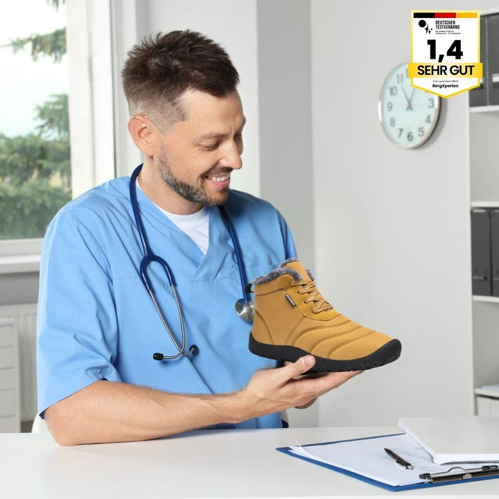OrthoWarm - cushioned barefoot shoes, water-repellent and pain-relieving