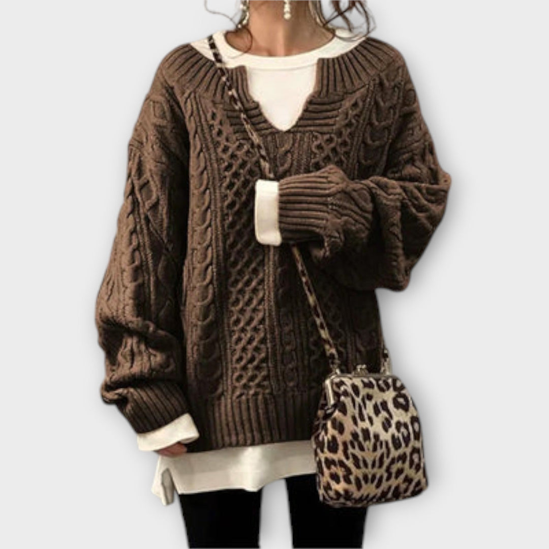 Lili - Suéter oversized con motivo de trenzas