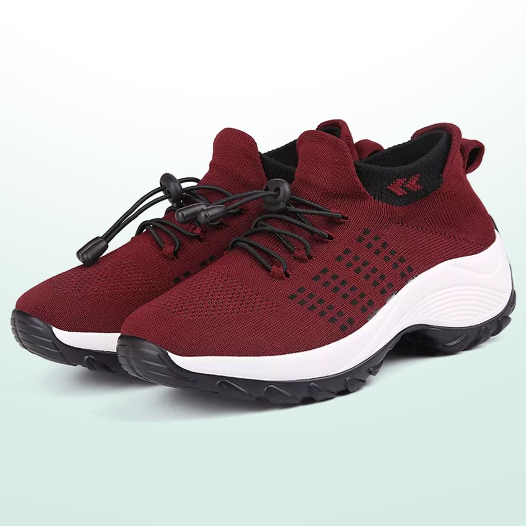 Ambulo Orthopaedic Knitted Shoes - Black Red