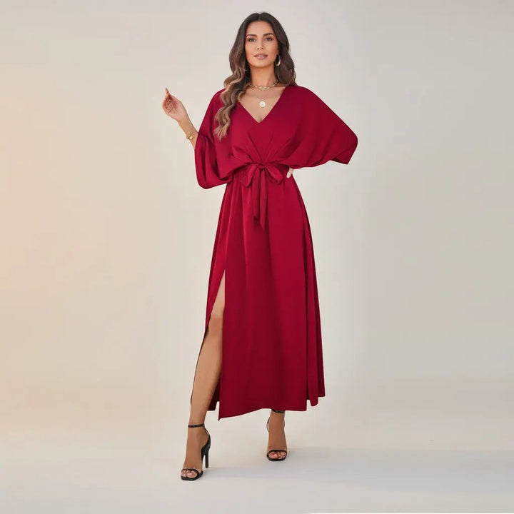 Penélope - Long Evening Dress with V-Neck
