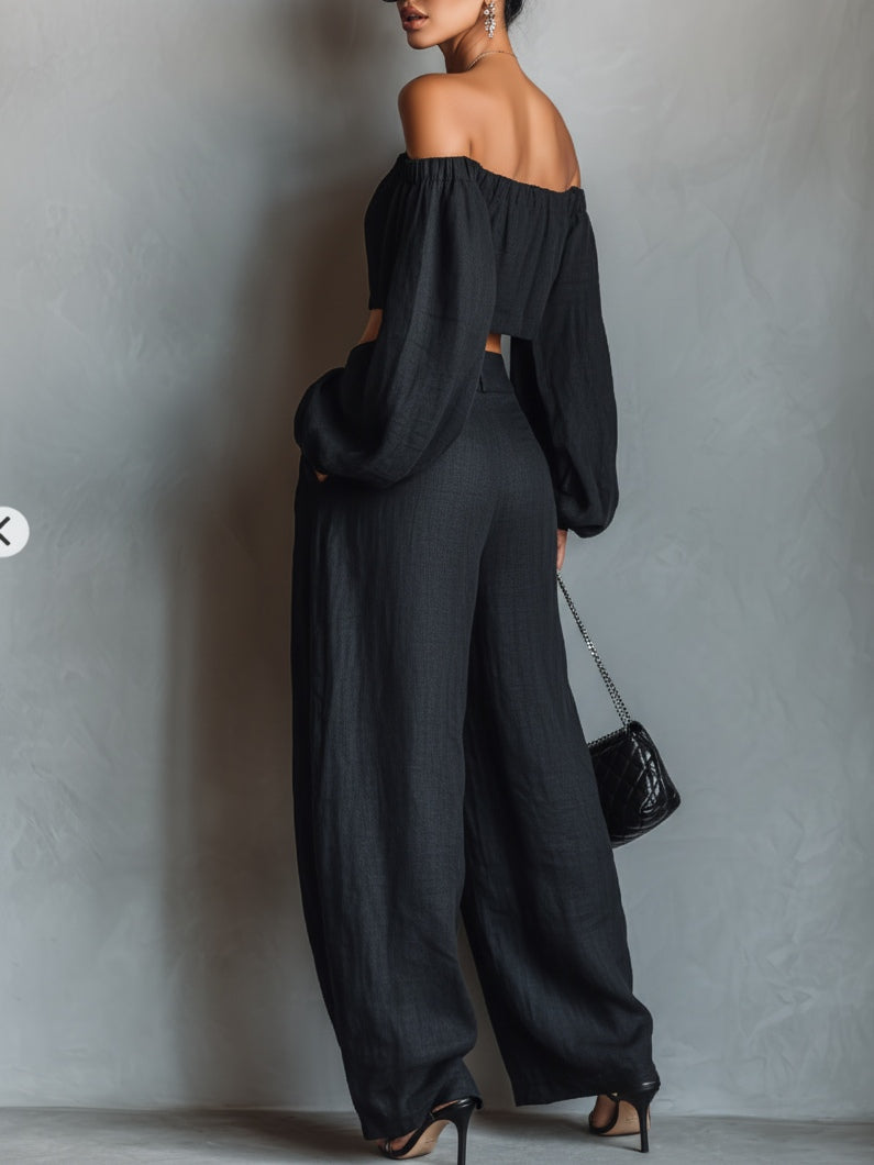 Carmen | Off-Shoulder Set with Wide Trousers