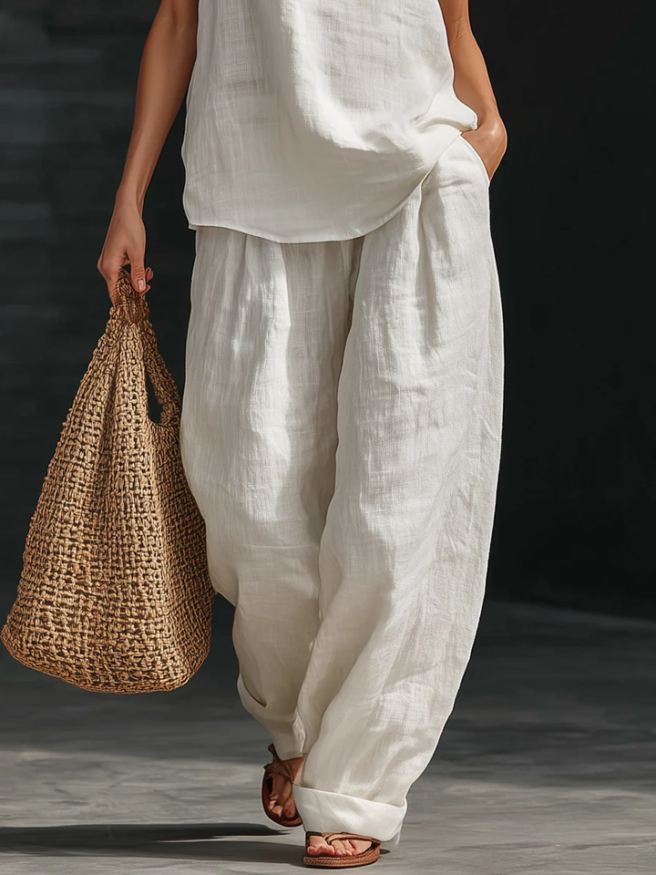 Carmen | Sleeveless Set with Wide-Leg Trousers