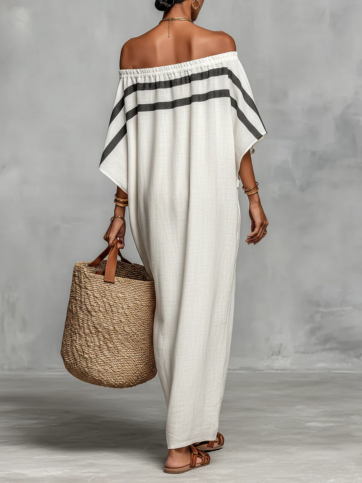 Carmen | Off-the-Shoulder Maxi Dress with Batwing Sleeves