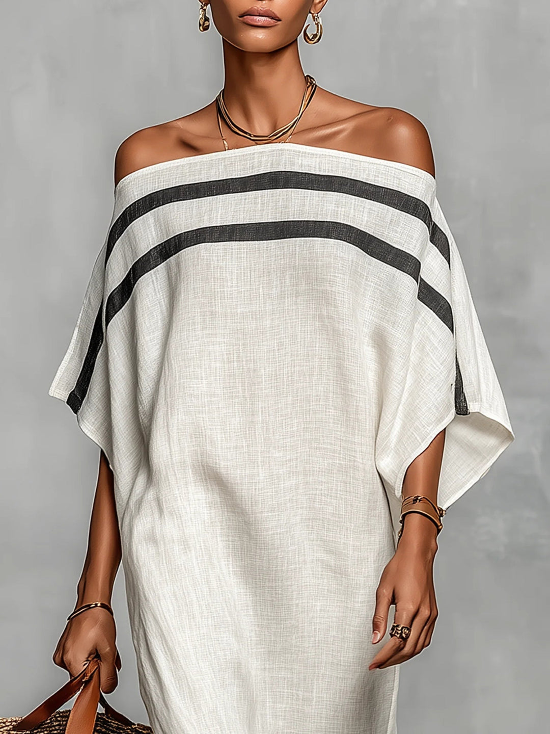 Carmen | Off-the-Shoulder Maxi Dress with Batwing Sleeves