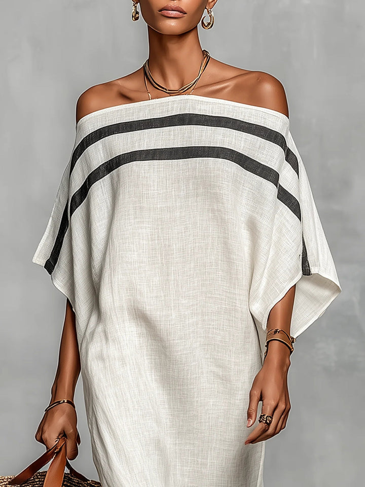 Carmen | Off-the-Shoulder Maxi Dress with Batwing Sleeves