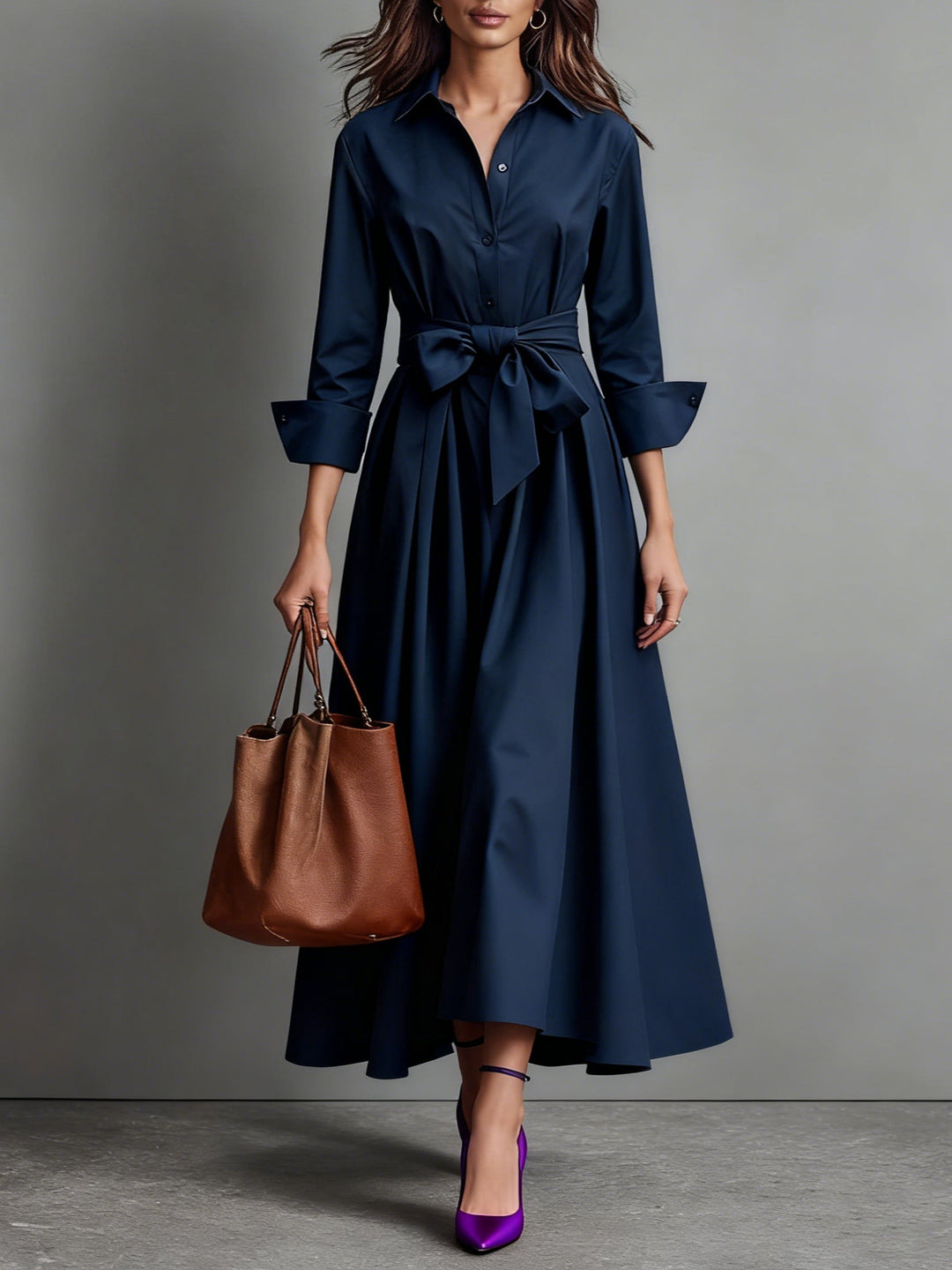 Carmen | Elegant Maxi Dress with Bow Detail
