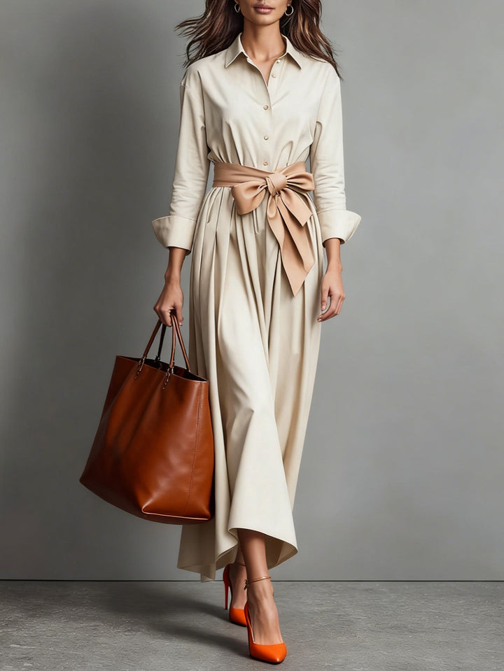 Carmen | Elegant Maxi Dress with Bow Detail