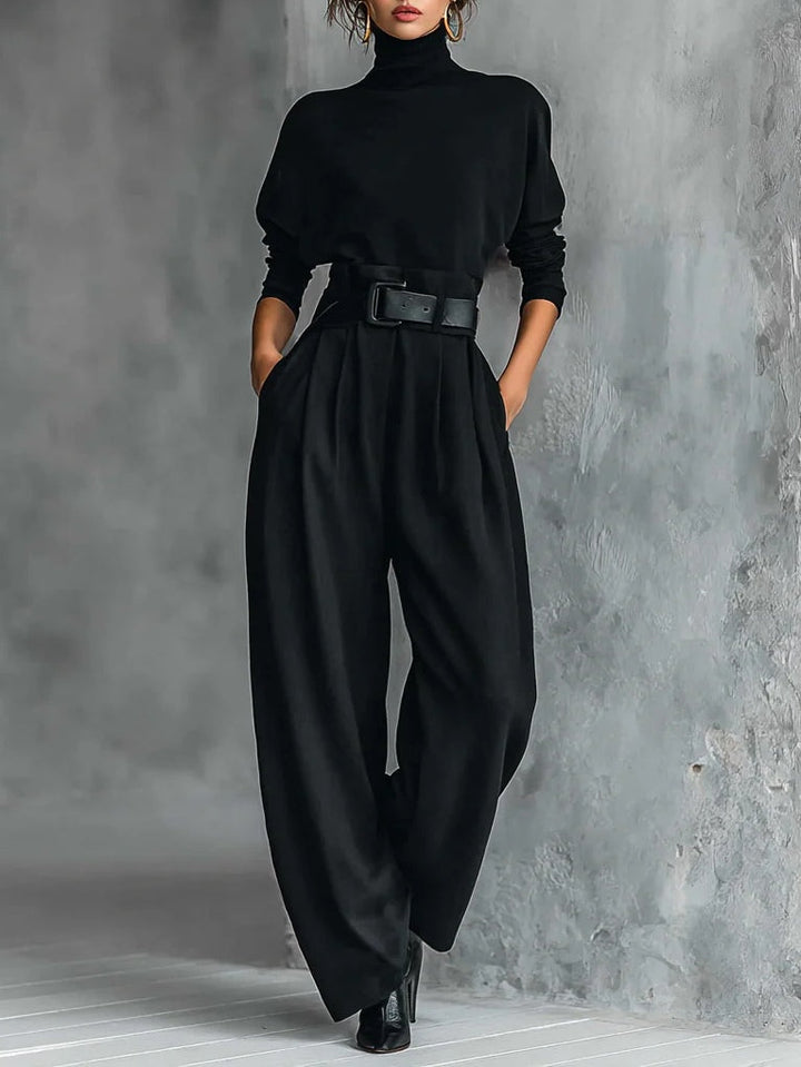 Carmen | Black 2-Piece Set with Belt