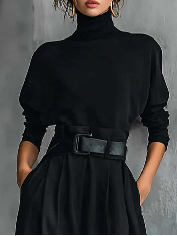 Carmen | Black 2-Piece Set with Belt