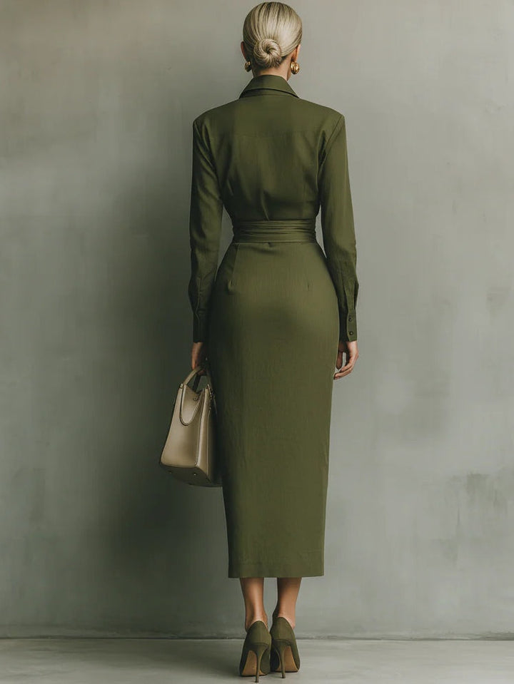 Carmen | Maxi Dress in Military Green