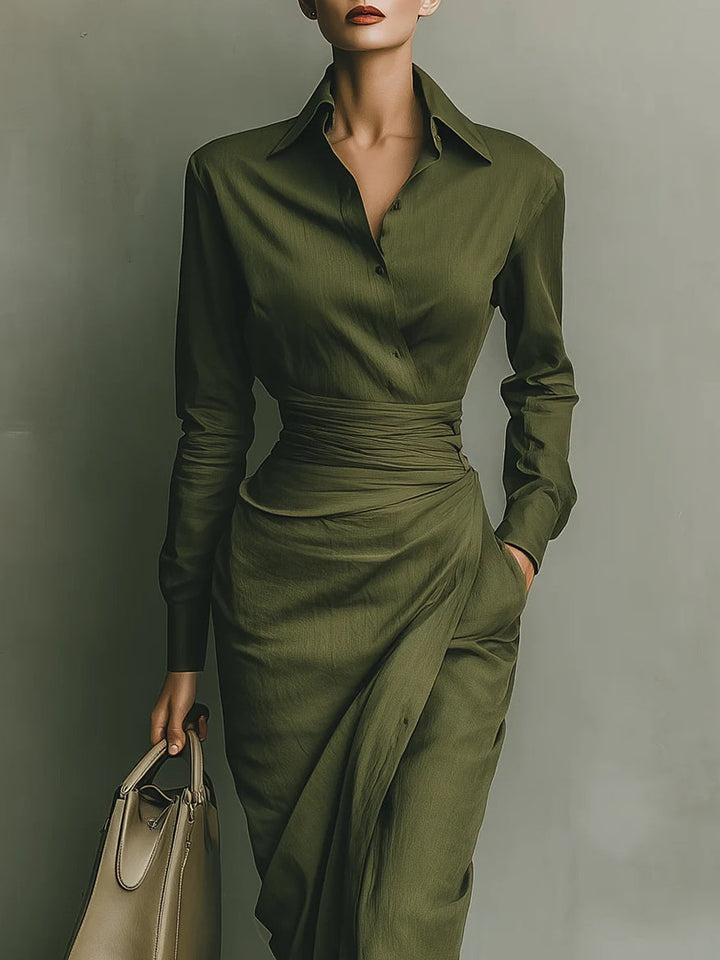 Carmen | Maxi Dress in Military Green
