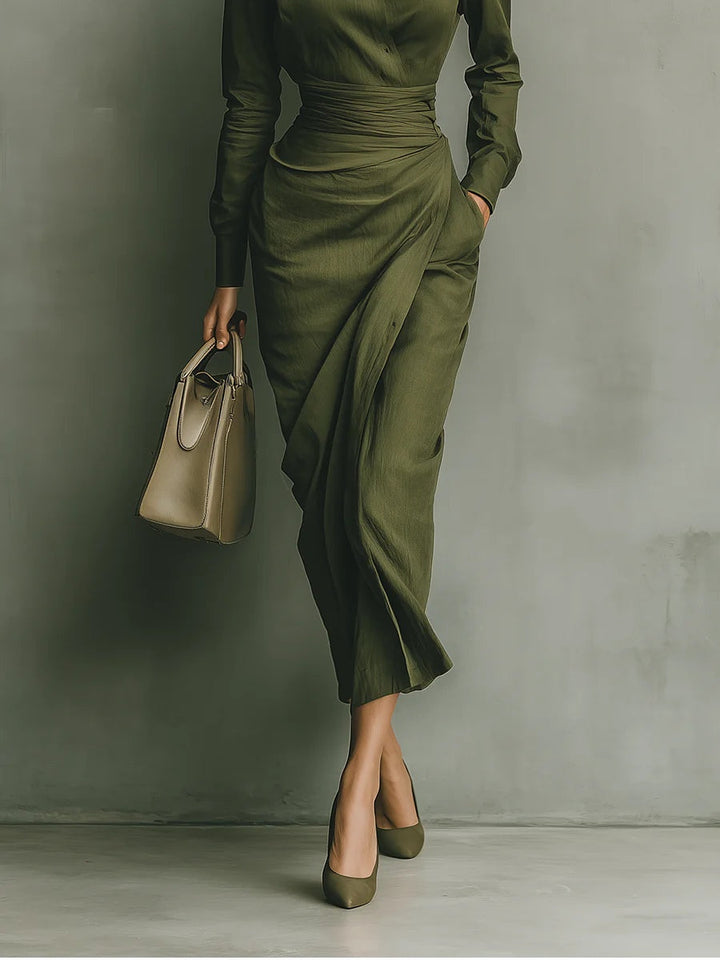 Carmen | Maxi Dress in Military Green