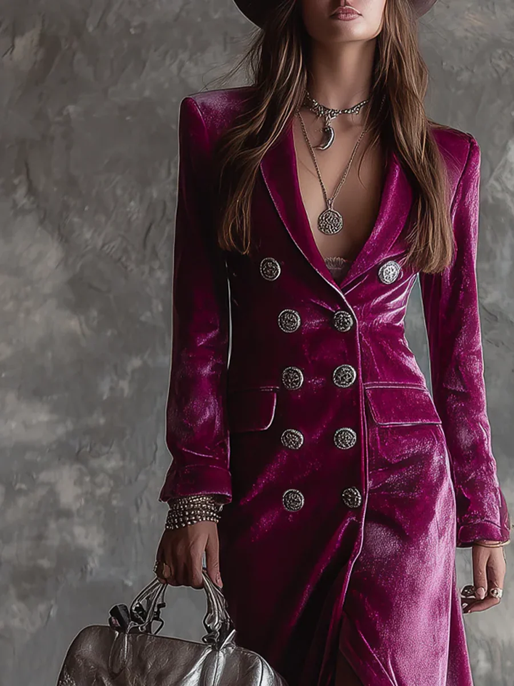 Vera | Maxi Velvet Blazer Dress