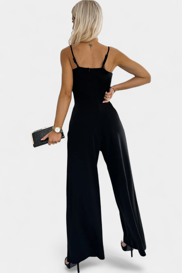 Prescillia Jumpsuit with Spaghetti Straps and Leg Opening