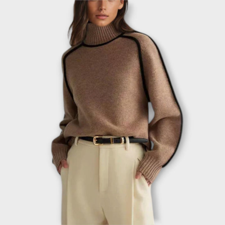 Emilie - Suéter de Cuello Alto Suave y Elegante