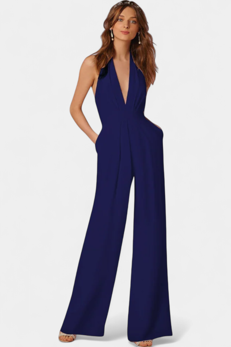 Lilac Wide-Leg Jumpsuit with Light Elegance