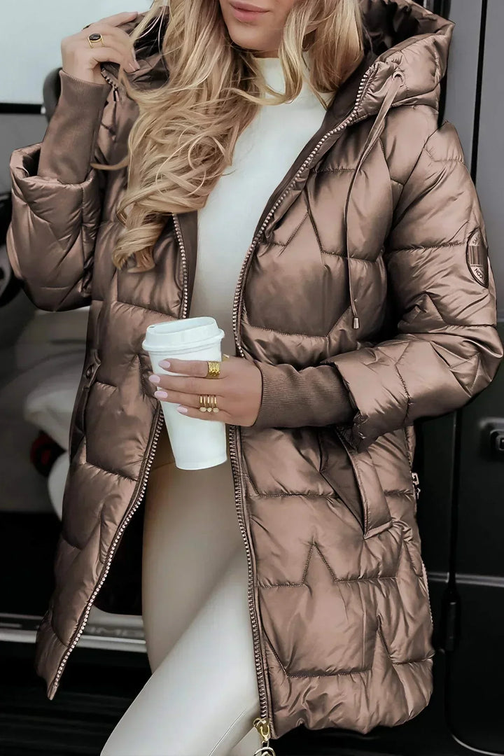 Nora - Elegant Winter Coat with Hood and Padding