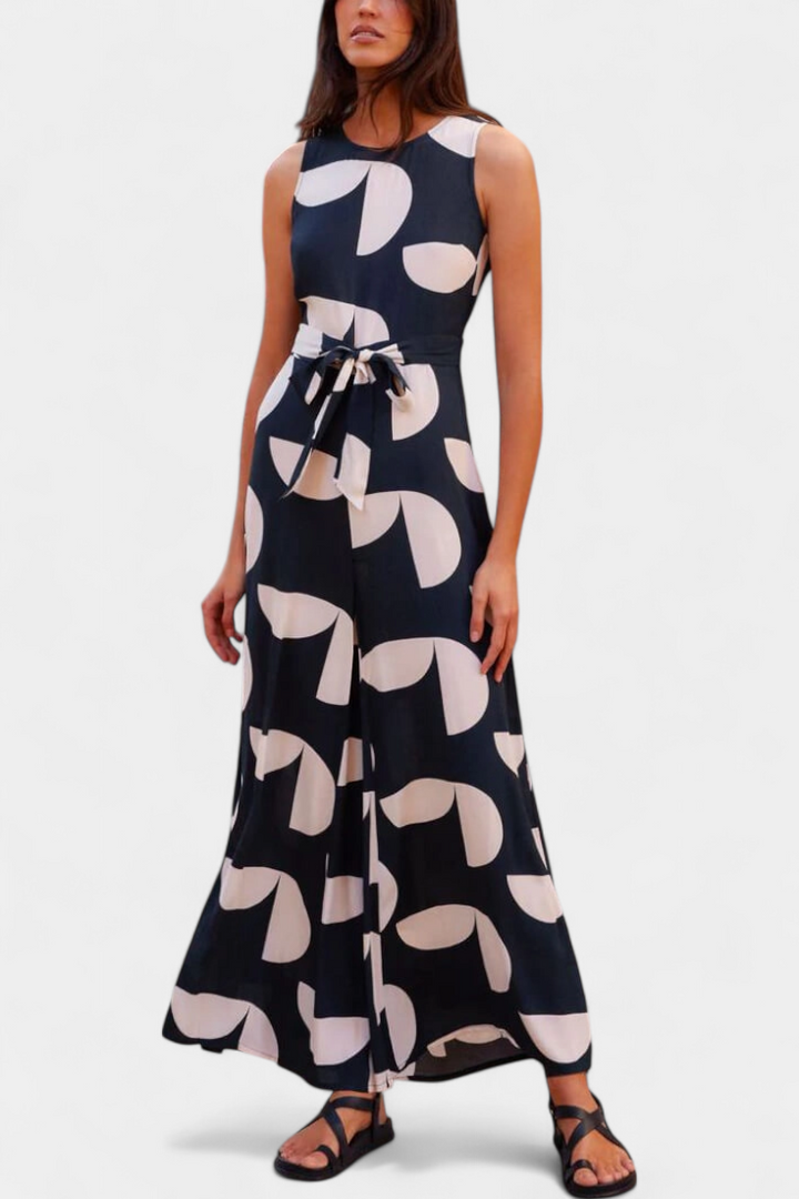 Brooke Mono Jumpsuit with Fitted Waist and Wide Leg