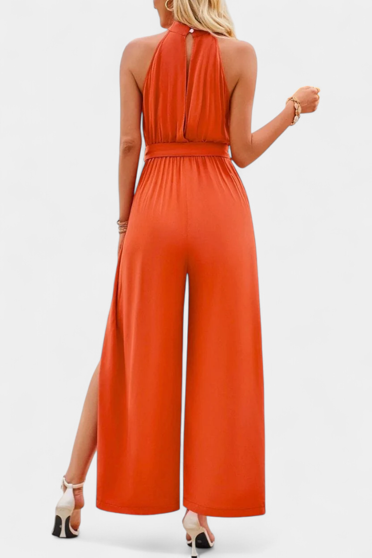 Nyree Asymmetrical Mono with Cut-Out and Bow Sleeve