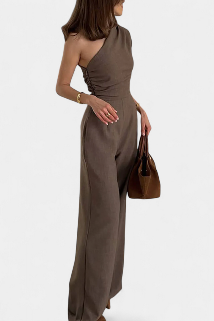Elegant One-Shoulder Magnolia Mono with Ruching