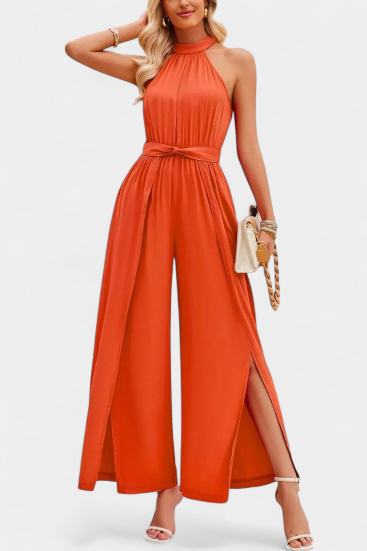 Nyree Asymmetrical Mono with Cut-Out and Bow Sleeve