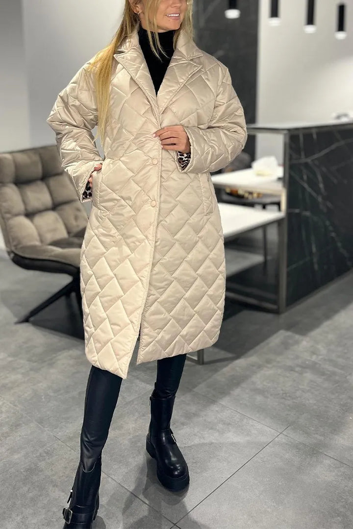 Beata | Reversible Padded Coat with Leopard Lining