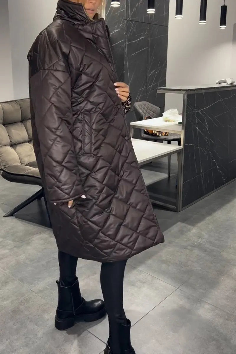 Beata | Reversible Padded Coat with Leopard Lining