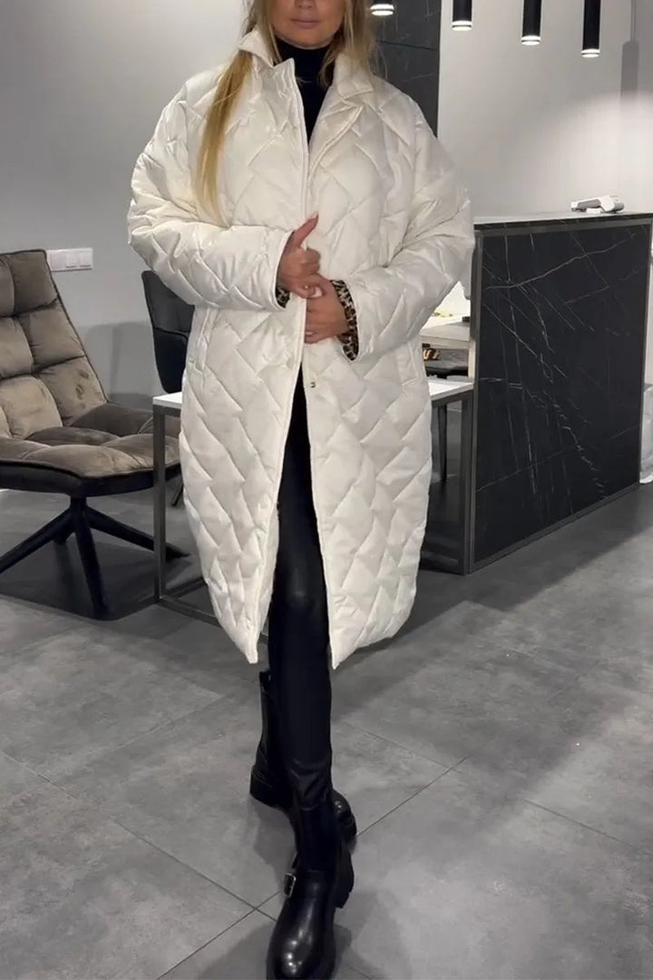 Beata | Reversible Padded Coat with Leopard Lining