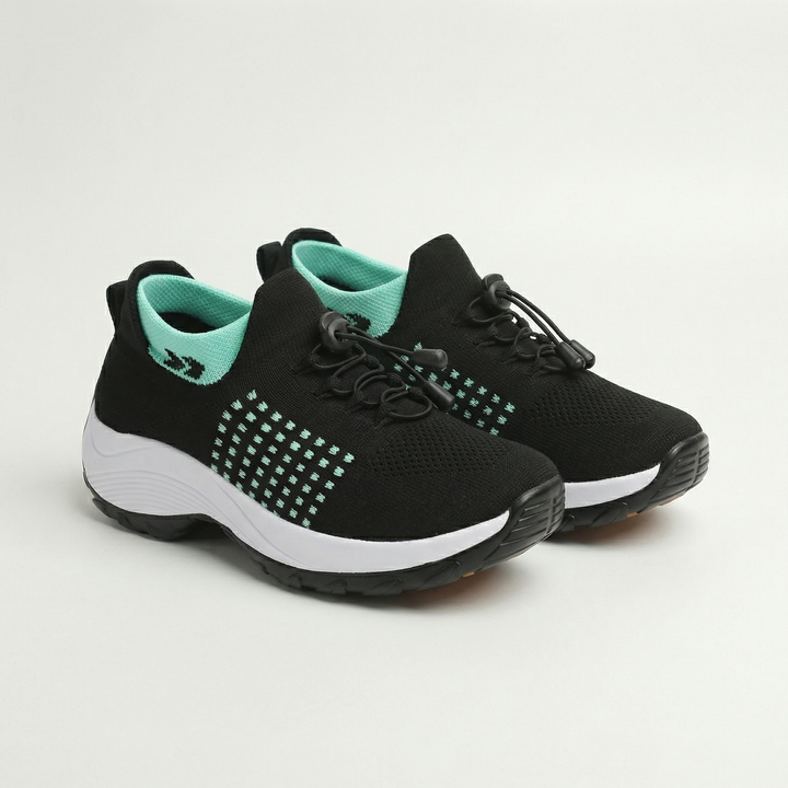 Ambulo Orthopaedic Fabric Shoes - Green Black