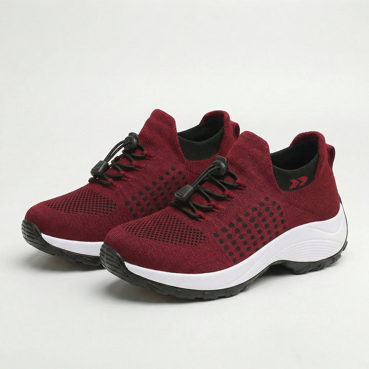 Ambulo Orthopaedic Knitted Shoes - Black Red