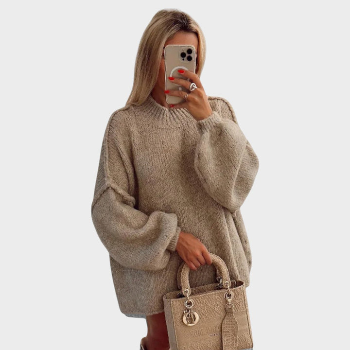 Carly | Suéter de Punto Oversized con Mangas Globo