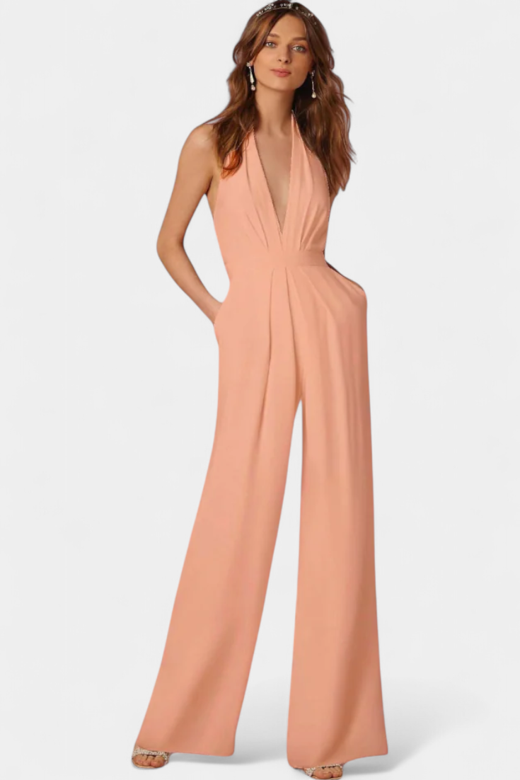Lilac Wide-Leg Jumpsuit with Light Elegance