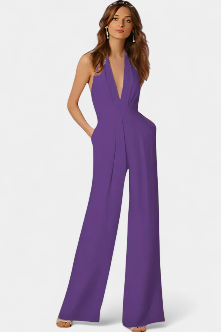 Lilac Wide-Leg Jumpsuit with Light Elegance