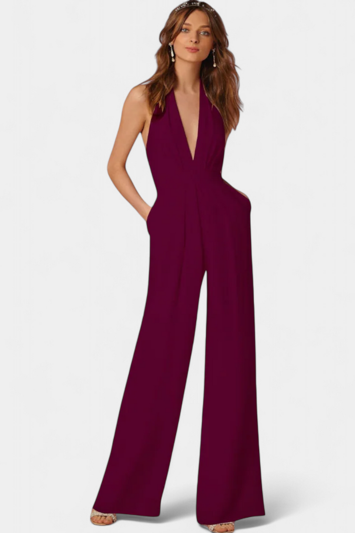 Lilac Wide-Leg Jumpsuit with Light Elegance